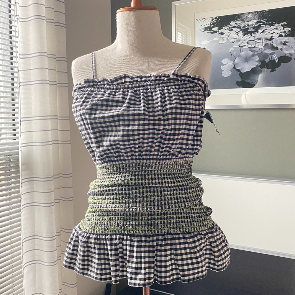 Too Cute Urban Outfitters Smocked Gingham Top US Small